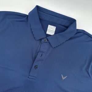 Callaway Opti-Dri XXL Golf Polo‎ Shirt Striped Blue Performance Menswear